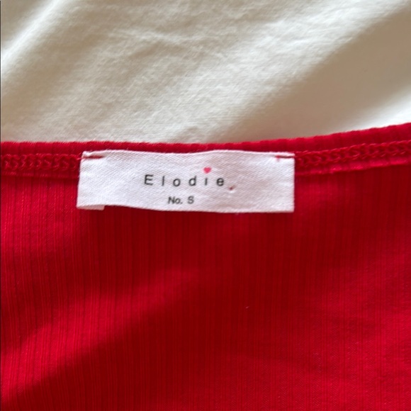 Red Ribbed Bodysuit - size small - Picture 3 of 4